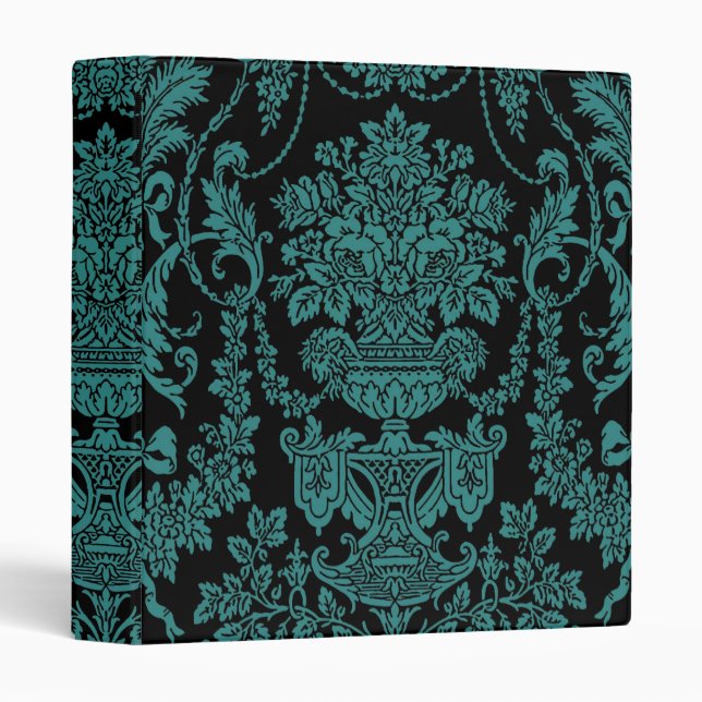 Victorian Elegance ~ Binder Damask Black Blue (Front/Spine)