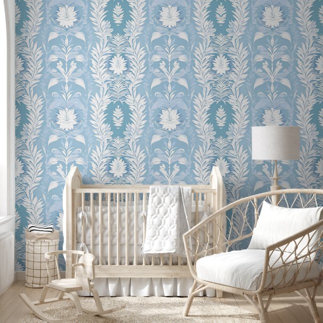 Victorian Elegance in Soft Blue Wallpaper (Kids)