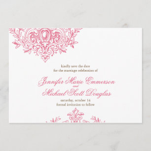 victorian elegance save the date card