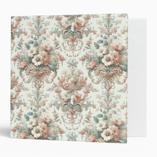 Victorian Elegance Soft Pastel Patterns 3 Ring Binder