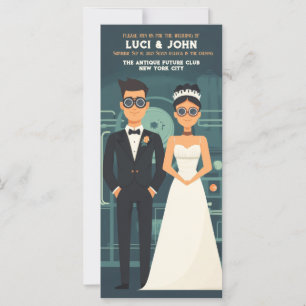 Victorian Elegance: Steampunk-Themed Wedding Invit