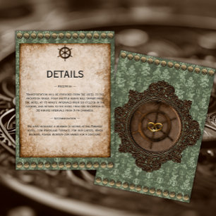 Victorian Elegance Steampunk Wedding Details Enclosure Card