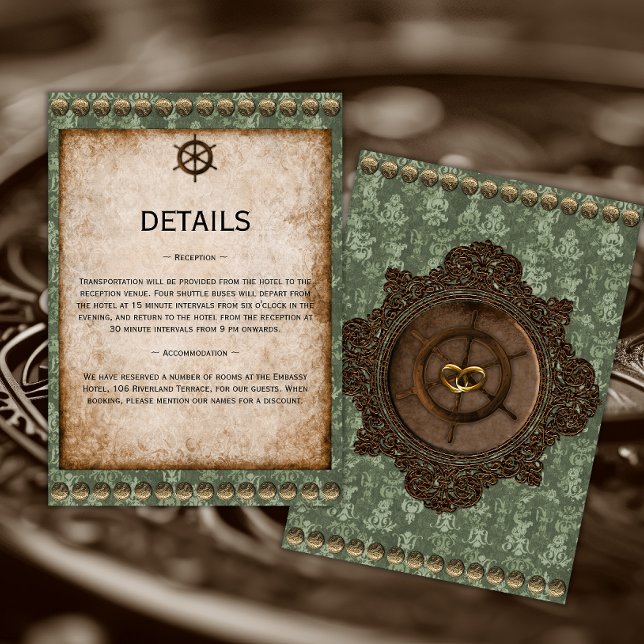 Victorian Elegance Steampunk Wedding Details  Enclosure Card (Creator Uploaded)
