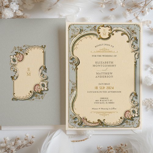 Victorian Elegance Wedding Invitation Card