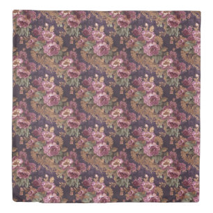 Victorian Elegant Lace Purple Roses  Duvet Cover