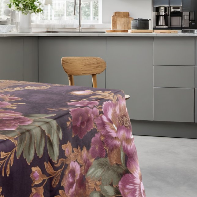 Victorian Elegant Lace Purple Roses  Tablecloth (Creator Uploaded)