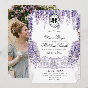 Victorian Elegant Lilac Florals Wedding Invitation