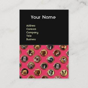 VICTORIAN ENAMELS /MINIATURE DOG PORTRAITS,Pink Business Card