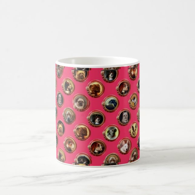VICTORIAN ENAMELS /MINIATURE DOG PORTRAITS,Pink Coffee Mug (Center)