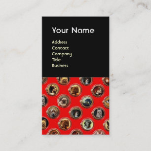 VICTORIAN ENAMELS /MINIATURE DOG PORTRAITS,Red Business Card