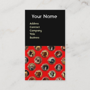 VICTORIAN ENAMELS /MINIATURE DOG PORTRAITS,Red Business Card