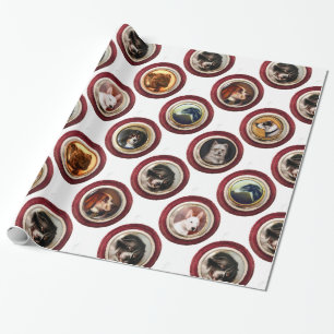 VICTORIAN ENAMELS /MINIATURE DOG PORTRAITS, White Wrapping Paper