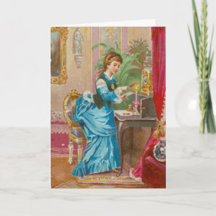 Victorian encouraging poem "If one proves weak…" Card