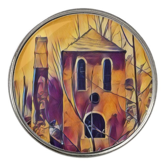 VICTORIAN ENGLAND BUILDING GOLF BALL MARKER (Front)