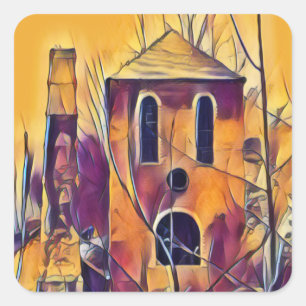 VICTORIAN ENGLAND BUILDING SQUARE STICKER