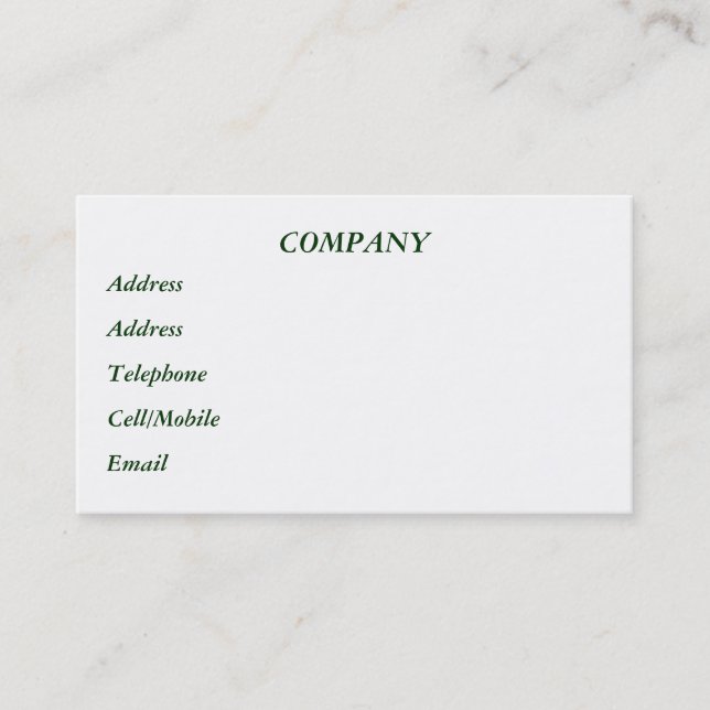 VICTORIAN ENGLAND BUSINESS CARD (Front)