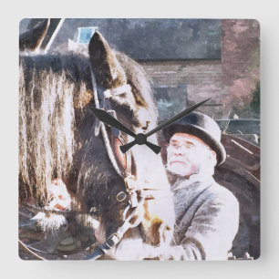 VICTORIAN ENGLAND SQUARE WALL CLOCK