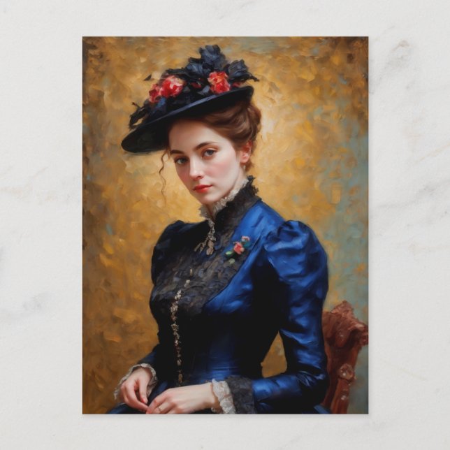 Victorian English Lady Portrait Painting Postcard (Front)
