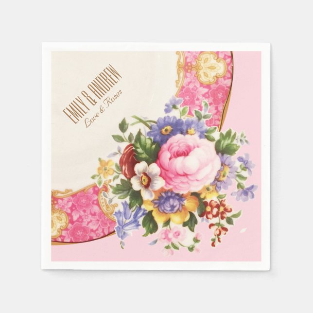 Victorian English Rose Garden Party Napkins (Front)