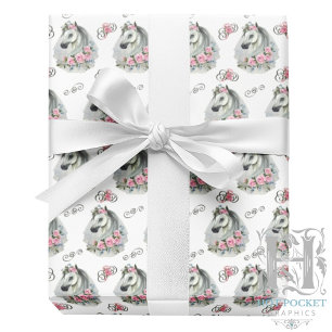 Victorian Equestrian Wedding Gift Wrapping Paper