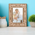 Victorian Era 1850 Rose Floral Border Engraved Frames<br><div class="desc">This etched wooden frame was derived from an antique Victorian era 1850 rose floral border print. You can easily personalize the text in this design template.</div>