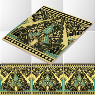 Victorian Era 1870 Art Nouveau Frieze Pattern Ceramic Tile