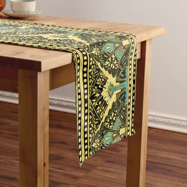 Victorian Era 1870 Art Nouveau Frieze Pattern Short Table Runner | Zazzle