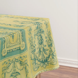 Victorian Era 1895 Rococo Revival Style Pattern Tablecloth