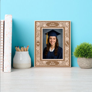 Victorian Era 1896 Art Nouveau Floral Graduation Engraved Frames