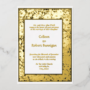 Victorian Era 1898 Rose Vine Border Foil Invitation