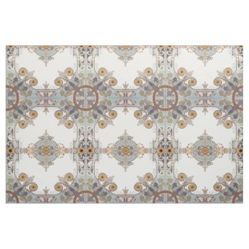 Victorian Era 1899 Art Nouveau Floral Pattern Fabric