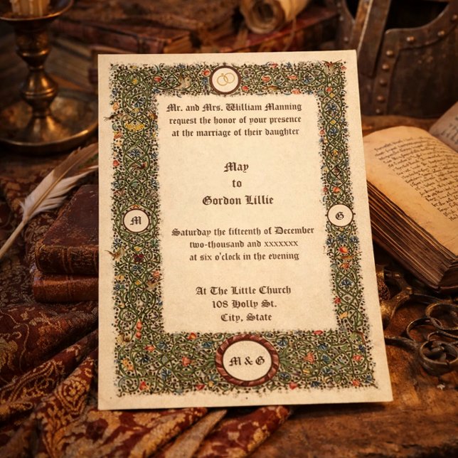Victorian Era 1899 Medieval Style Wedding Invitation (Creator Uploaded)