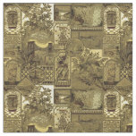 Victorian Era Anglo-Japanese Style Owls Pattern Fabric