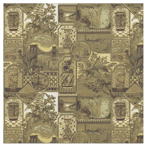 Victorian Era Anglo_Japanese Style Owls Pattern Fabric