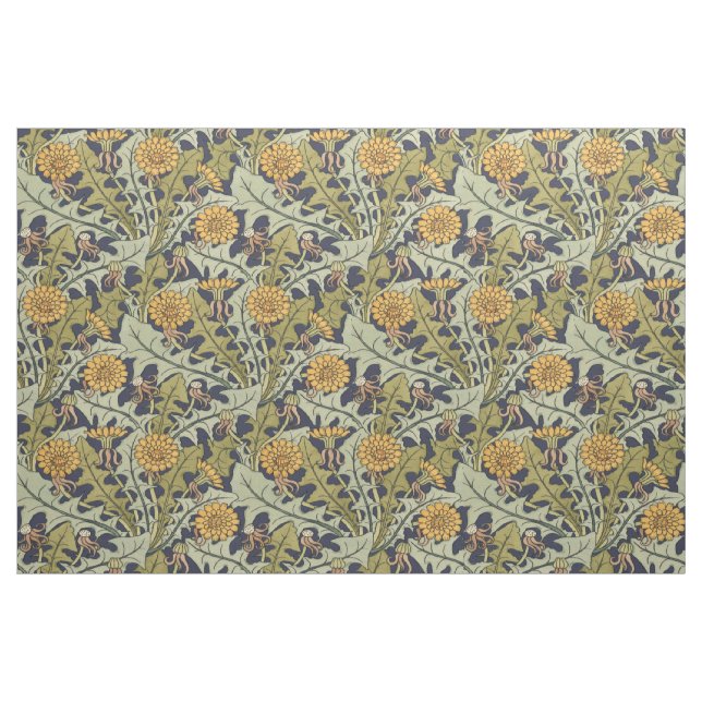 Victorian Era Art Nouveau Dandelion Flower Pattern Fabric (Fat Quarter)