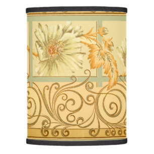 Victorian Era Art Nouveau Floral Scroll Frieze Lamp Shade