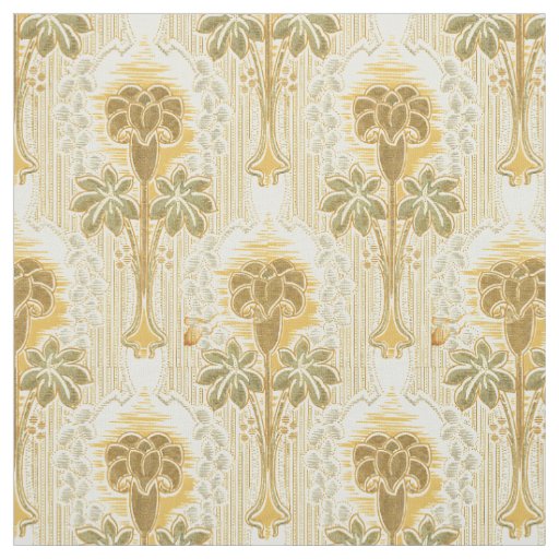 Victorian Era Art Nouveau Flower Pattern Fabric