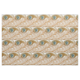 Victorian Era Art Nouveau Peacock Feather Pattern Fabric