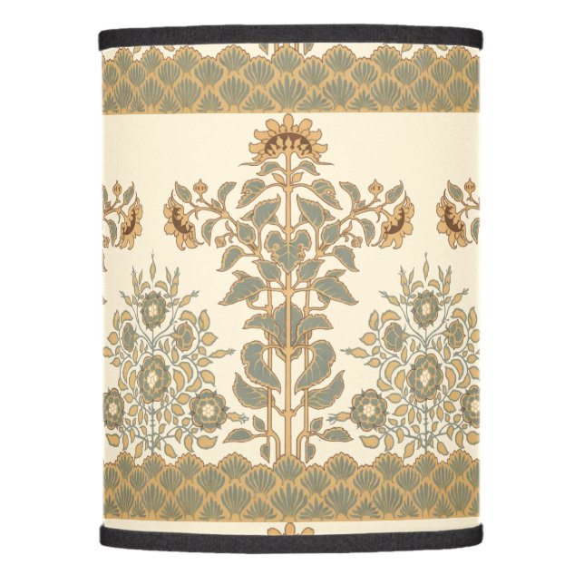 Victorian Era Art Nouveau Sunflower Frieze Pattern Lamp Shade (Front)