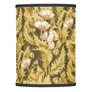 Victorian Era Art Nouveau White Poppies Pattern Lamp Shade