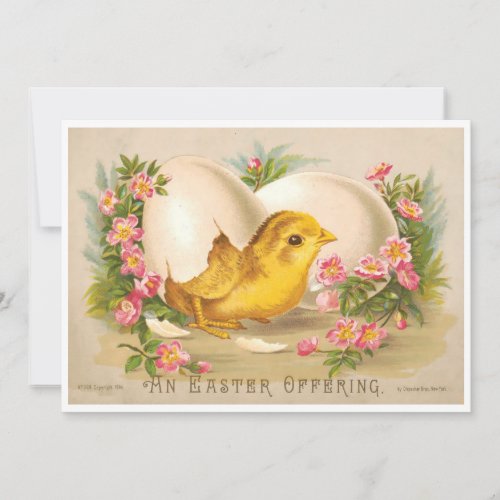 Victorian Era Baby Chick Easter Holiday Card