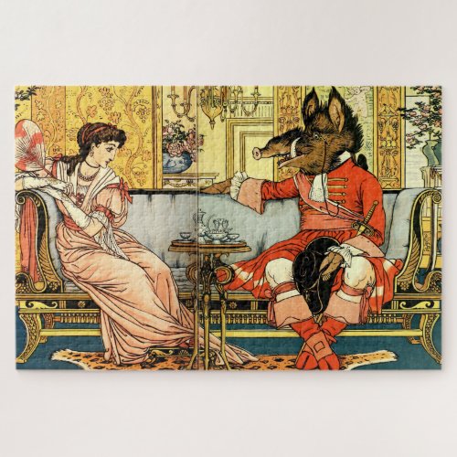Victorian Era Beauty and the Beast by Walter Crane Jigsaw Puzzle