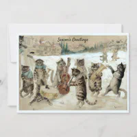 Victorian Christmas - Louis Wain Cats Greeting Card for Sale by