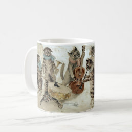Victorian Era Caroling Cats by Louis Wain Holiday Coffee Mug