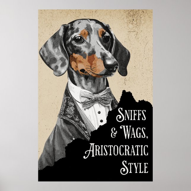 Victorian Era Dachshund Gentleman Poster (Front)