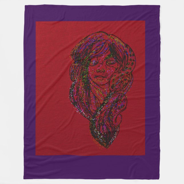 Victorian Era Dreamer Girl  Fleece Blanket (Front)