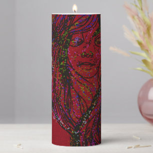 Victorian Era Dreamer Girl Pillar Candle