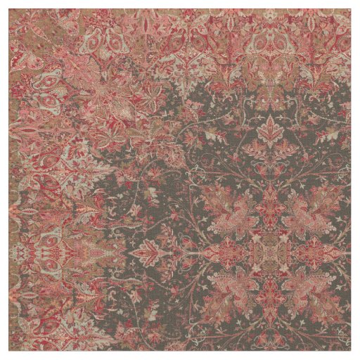 Victorian Era European Foliage Pattern Print Fabric