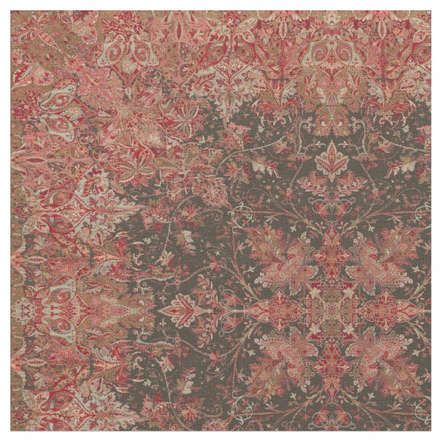 Victorian Era European Foliage Pattern Print Fabric (Close Up)
