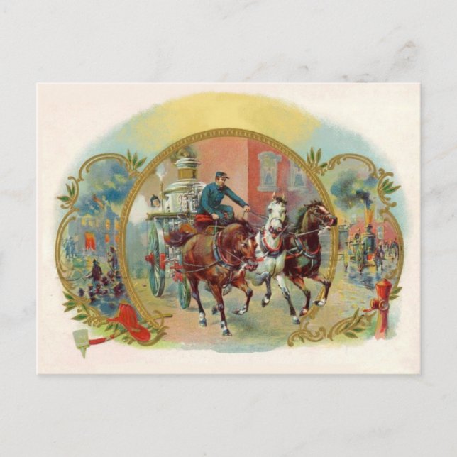 Victorian Era Firefighter Postcard (Front)